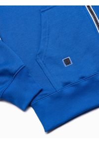 Ombre Clothing - Bluza męska rozpinana z kapturem BASIC - niebieska V5 B977 - XXL. Typ kołnierza: kaptur. Kolor: niebieski. Materiał: bawełna, poliester. Styl: klasyczny #3