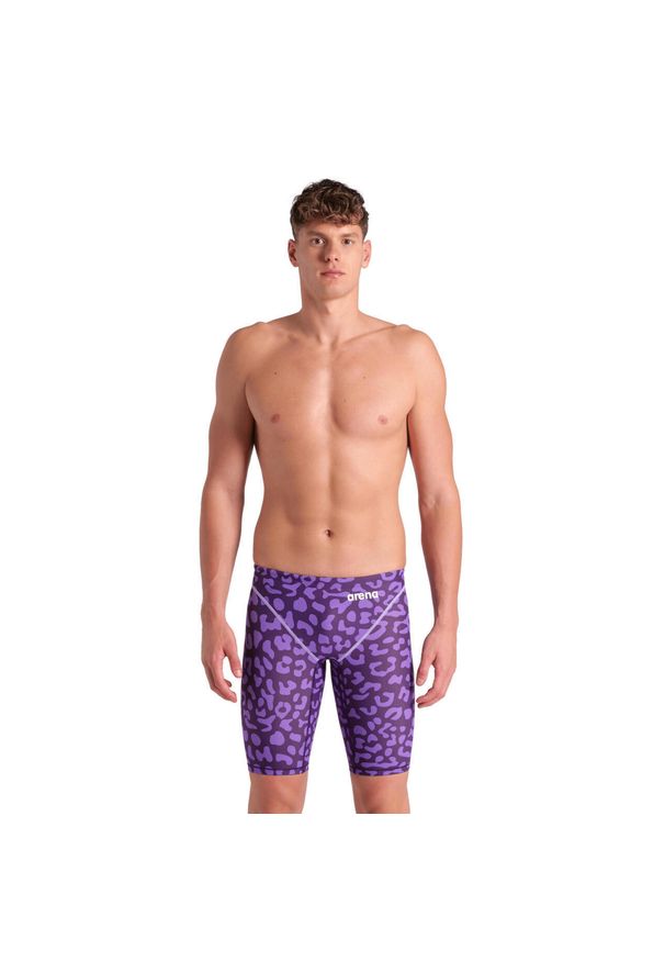 Strój startowy pływacki męskiArena ST Next LE Jammer Leopard. Kolor: fioletowy
