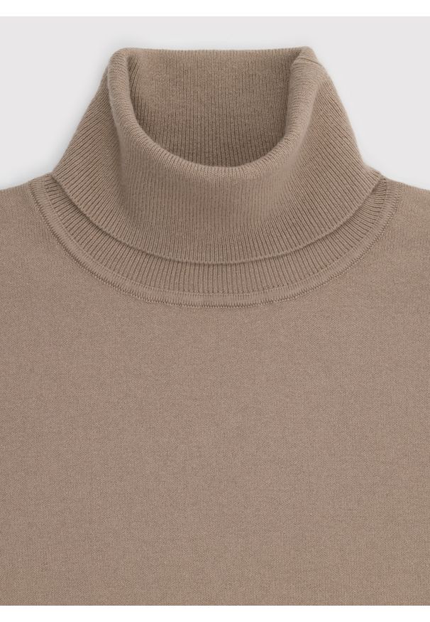 Pako Lorente - PAKO LORENTE - Beżowy gładki golf męski. Typ kołnierza: golf. Kolor: biały, beżowy, niebieski, czarny. Materiał: poliamid, bawełna, elastan. Wzór: gładki. Sezon: jesień