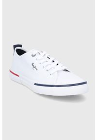 Pepe Jeans tenisówki kenton smart 22 męskie kolor biały. Nosek buta: okrągły. Zapięcie: sznurówki. Kolor: biały. Materiał: guma #3