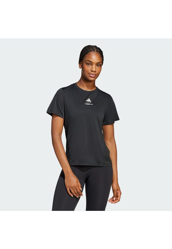 Adidas - Koszulka Les Mills Graphic. Kolor: czarny. Technologia: ClimaCool (Adidas). Sport: fitness