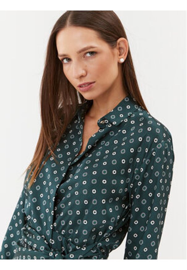 Marella Sukienka codzienna Spazio 2332261438200 Zielony Regular Fit. Okazja: na co dzień. Kolor: zielony. Materiał: syntetyk. Typ sukienki: proste. Styl: casual