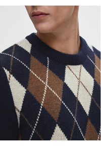 Selected Homme Sweter 16090764 Granatowy Regular Fit. Kolor: niebieski. Materiał: wełna