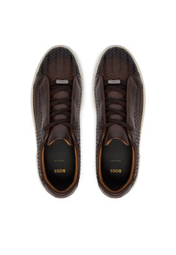 BOSS Sneakersy Gary 50555323 Brązowy. Kolor: brązowy. Materiał: skóra