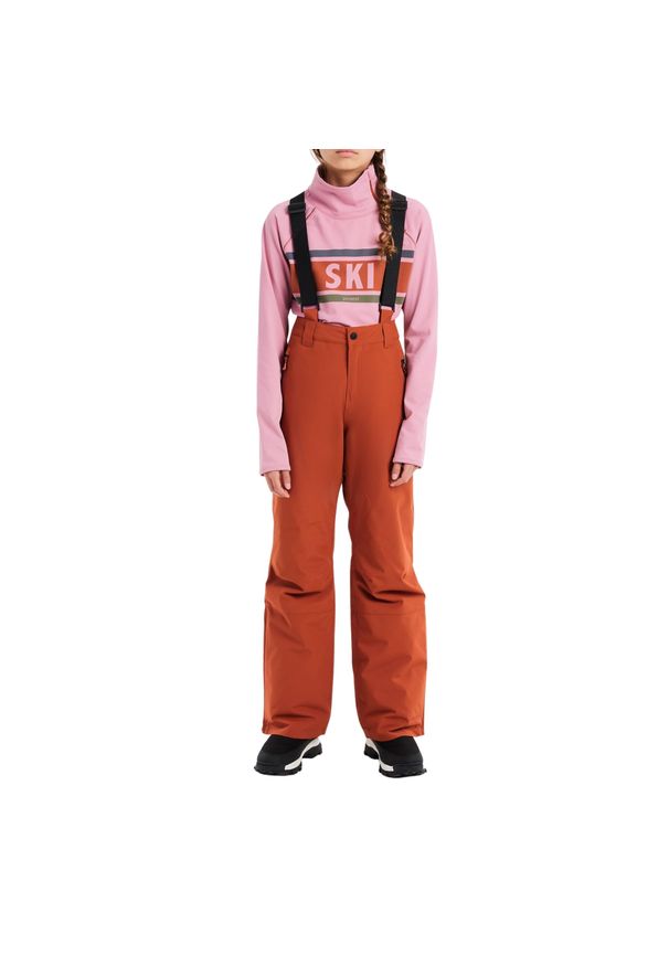 Dziewczęce spodnie narciarskie Protest Sunny. Kolor: wielokolorowy, czerwony, pomarańczowy. Sezon: zima. Sport: narciarstwo