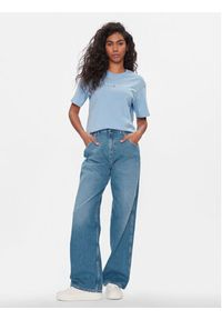 Tommy Jeans T-Shirt Tjw Rlx New Linear Tee DW0DW17836 Błękitny Relaxed Fit. Kolor: niebieski. Materiał: bawełna #3