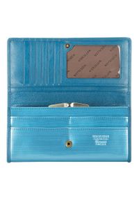 Wittchen - Damski portfel ze skóry lakierowany poziomy. Kolor: niebieski. Materiał: skóra, lakier #2