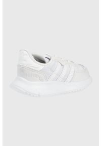 adidas Originals buty dziecięce Retropy GW3317 kolor biały. Nosek buta: okrągły. Zapięcie: sznurówki. Kolor: biały. Materiał: guma. Wzór: nadruk #4