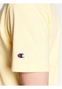 Champion T-Shirt Small Script Logo Embroidery 218006 Żółty Regular Fit. Kolor: żółty. Materiał: bawełna #5