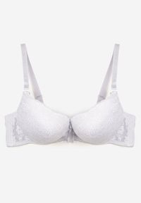 Renee - Biały Biustonosz z Efektem Push Up z Delikatną Koronką Xilemia. Kolor: biały. Materiał: koronka. Rodzaj stanika: push-up. Wzór: koronka