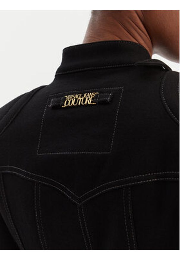Versace Jeans Couture Kurtka jeansowa 80HAS458 DT037 Czarny Slim Fit. Kolor: czarny. Materiał: bawełna