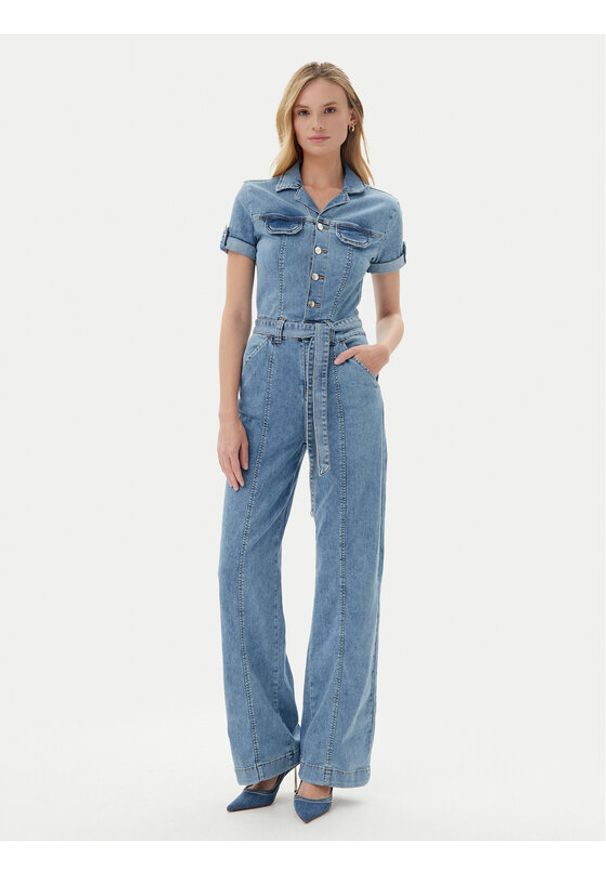 Guess Kombinezon W5GD1B D5O90 Niebieski Regular Fit. Kolor: niebieski. Materiał: bawełna