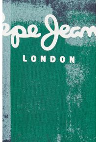 Pepe Jeans bluza bawełniana męska kolor zielony z kapturem z nadrukiem. Typ kołnierza: kaptur. Kolor: zielony. Materiał: bawełna. Wzór: nadruk #4