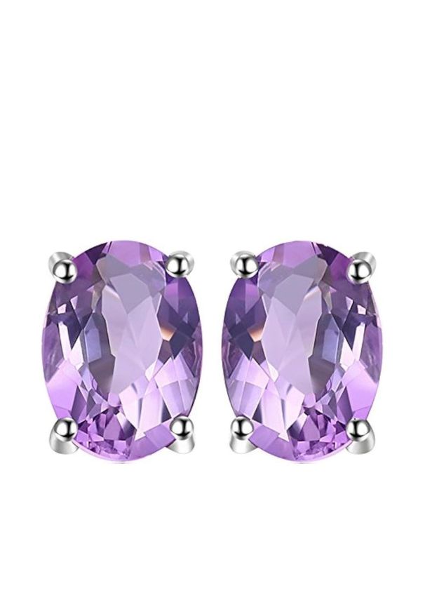 Braccatta - LILU Srebrne kolczyki z ametystami lila owal 1,1 ct.. Materiał: srebrne. Kolor: srebrny. Kamień szlachetny: ametyst