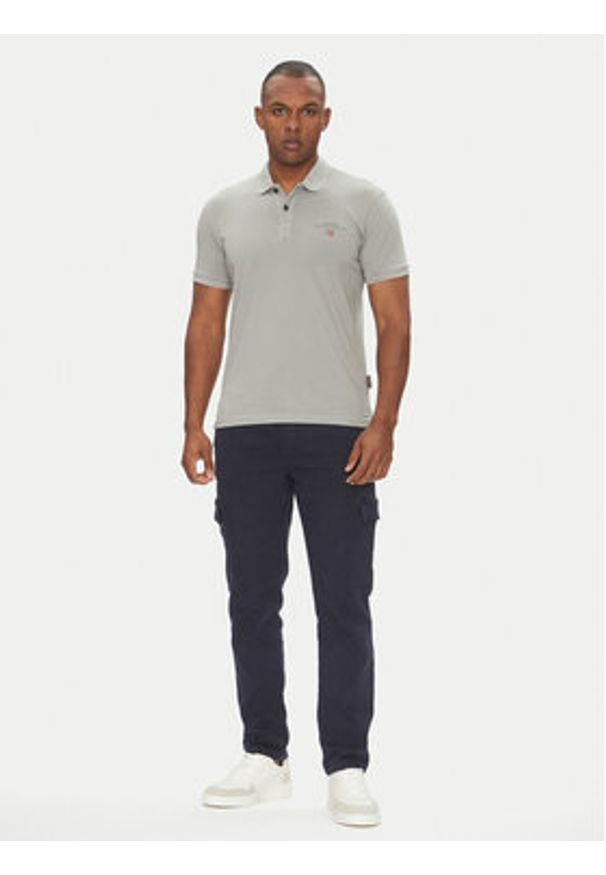 Napapijri Polo Elbas NP0A4GB4 Szary Regular Fit. Typ kołnierza: polo. Kolor: szary. Materiał: bawełna