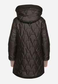 Born2be - Czarna Pikowana Kurtka z Kapturem i Rękawami ze Ściągaczami Melorisea. Okazja: do pracy, na spacer, na spotkanie biznesowe. Typ kołnierza: kaptur. Kolor: czarny. Materiał: dzianina, jeans. Styl: elegancki, biznesowy #7