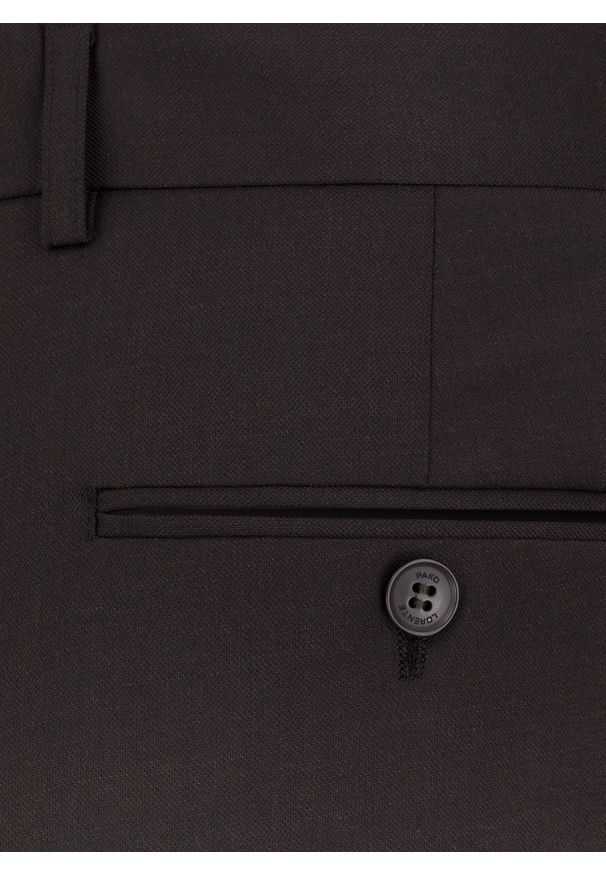Pako Lorente - PAKO LORENTE – Brązowe spodnie garniturowe. Okazja: na spotkanie biznesowe. Kolor: brązowy. Materiał: poliester, wełna. Styl: biznesowy