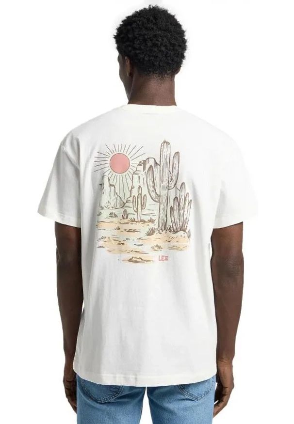 Lee - MESKA KOSZULKA LEE RELAXED GRAPHIC TEE ECRU 112364580