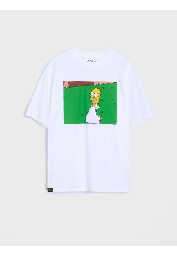 Sinsay - Koszulka The Simpsons - biały. Kolor: biały