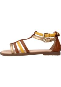 Geox - Sandały GEOX J SANDAL KARLY GIRL Brązowy. Kolor: brązowy. Materiał: syntetyk, skóra. Sezon: lato
