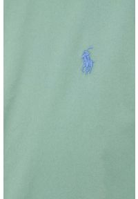 Polo Ralph Lauren koszula bawełniana męska kolor zielony slim z kołnierzykiem button-down. Okazja: na co dzień. Typ kołnierza: button down, polo. Kolor: zielony. Materiał: bawełna. Wzór: aplikacja. Styl: casual #4