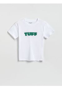 Reserved - T-shirt z nadrukiem - złamana biel. Materiał: dzianina, bawełna. Wzór: nadruk #1