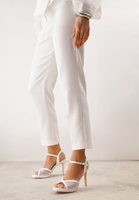 Renee - Białe Transparentne Sandały VICES na Szpilce z Cyrkoniami Alumere. Zapięcie: sprzączka. Kolor: biały. Materiał: satyna. Wzór: aplikacja. Obcas: na szpilce. Styl: elegancki #5