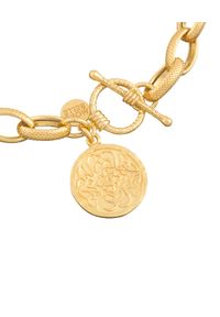 MOKOBELLE - Bransoletka łańcuch z medalikiem Mokobelle i ozdobnym zapięciem. Materiał: srebrne, pozłacane. Kolor: złoty