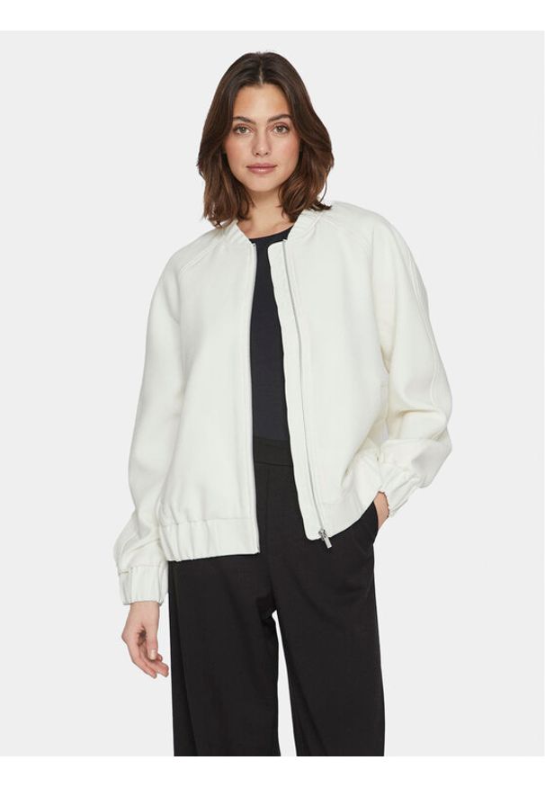 Vila Kurtka bomber Lyra 14088154 Écru Regular Fit. Materiał: syntetyk