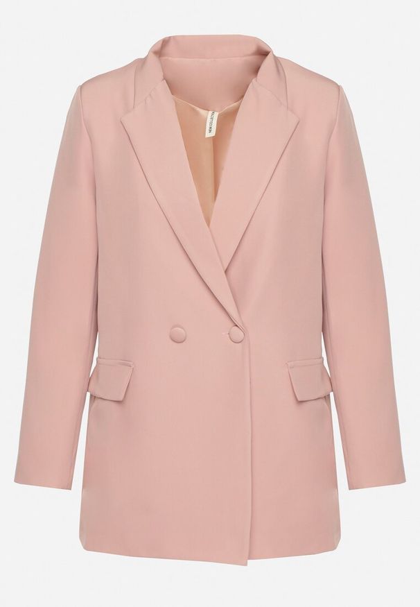 Born2be - Jasnoróżowa Marynarka Dwurzędowa Mangane. Kolor: różowy. Styl: klasyczny, elegancki