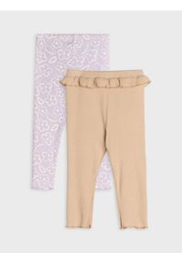Sinsay - Legginsy 2 pack - fioletowy. Kolor: fioletowy. Materiał: materiał, prążkowany, dzianina