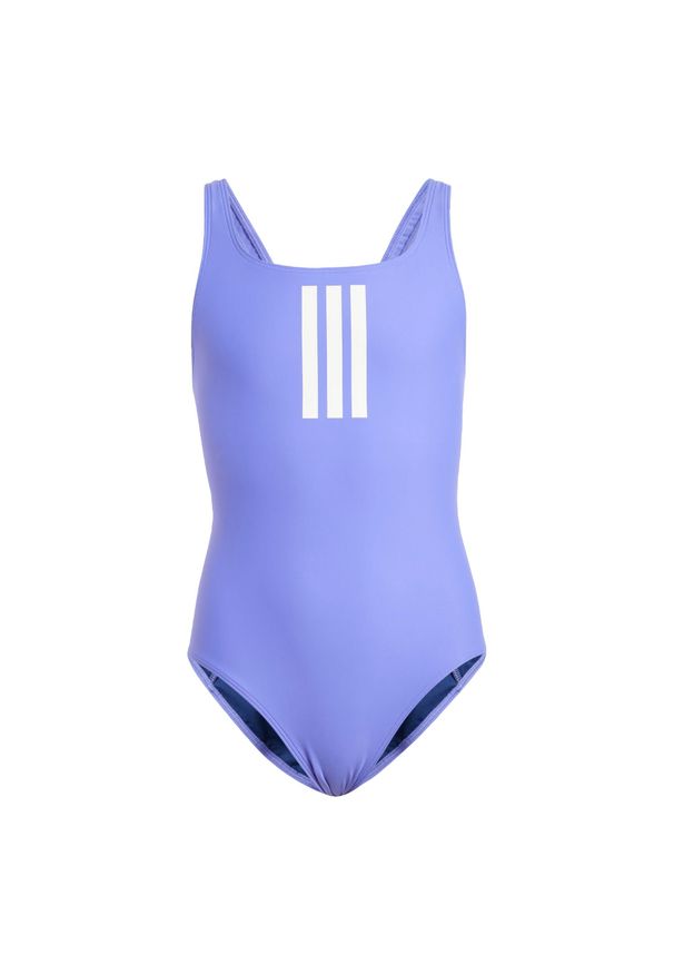 Adidas - Strój do pływania 3-Stripes Kids. Kolor: niebieski, biały, wielokolorowy. Materiał: materiał