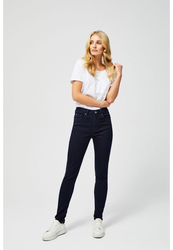 MOODO - Jeansy high waist. Stan: podwyższony. Wzór: gładki