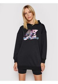 New Balance Sukienka dzianinowa Athletics Erin Loree Hoodie WD11506 Czarny Oversize. Kolor: czarny. Materiał: syntetyk. Typ sukienki: oversize #1