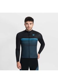 ROGELLI - Koszulka rowerowa męska Rogelli HERO II z długim rękawem. Kolor: czarny, wielokolorowy, niebieski. Długość rękawa: długi rękaw. Długość: długie. Sezon: lato. Sport: kolarstwo #1