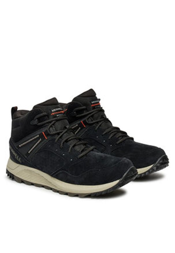 Merrell Trapery Wildwood Mid Ltr Wp J068027 Czarny. Kolor: czarny. Materiał: zamsz, skóra