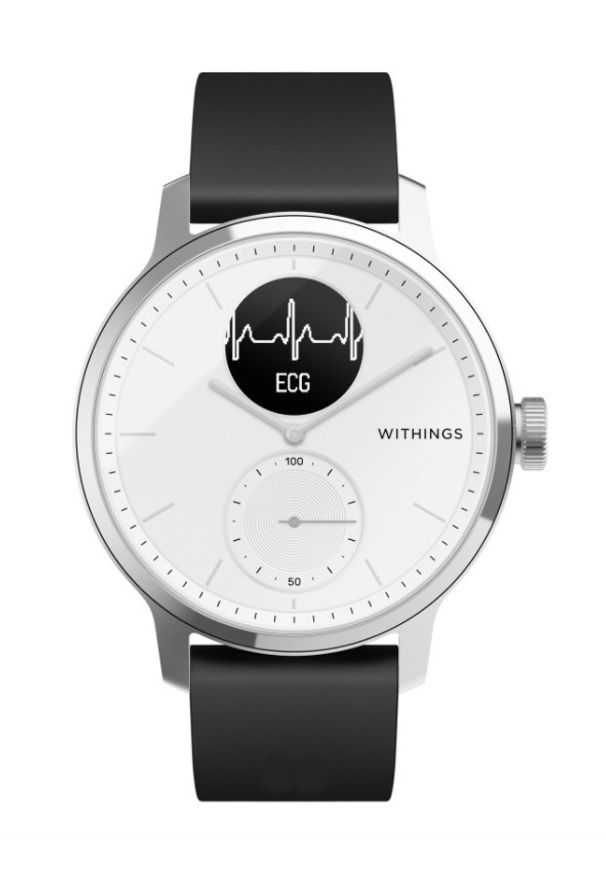 WITHINGS - Smartwatch Withings Scanwatch 42mm biały. Rodzaj zegarka: smartwatch. Kolor: biały. Materiał: koronka. Styl: klasyczny