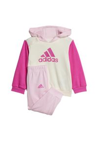 Adidas - Zestaw Essentials Colorblock Jogger Kids. Kolor: różowy, wielokolorowy, biały. Materiał: dresówka #1