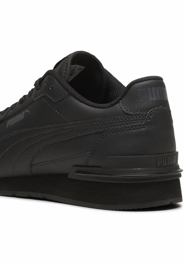 Puma - Skórzane sneakersy unisex ST Runner v4 PUMA Black Shadow Gray. Zapięcie: sznurówki. Kolor: wielokolorowy, czarny, szary. Materiał: skóra. Szerokość cholewki: normalna