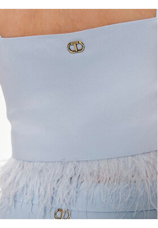 TwinSet - TWINSET Top 241TP2371 Błękitny Regular Fit. Kolor: niebieski. Materiał: syntetyk