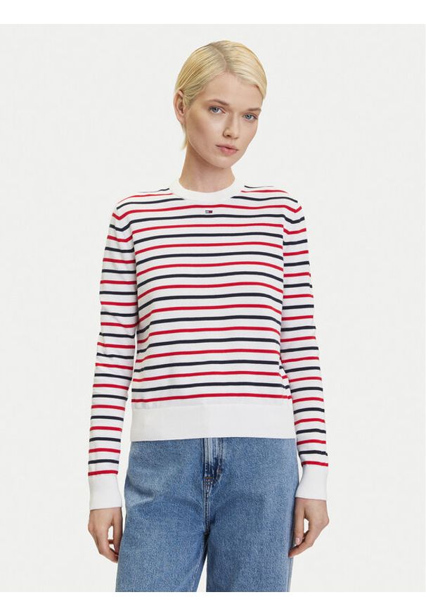 Tommy Jeans Sweter Essential DW0DW20159 Kolorowy Regular Fit. Wzór: kolorowy