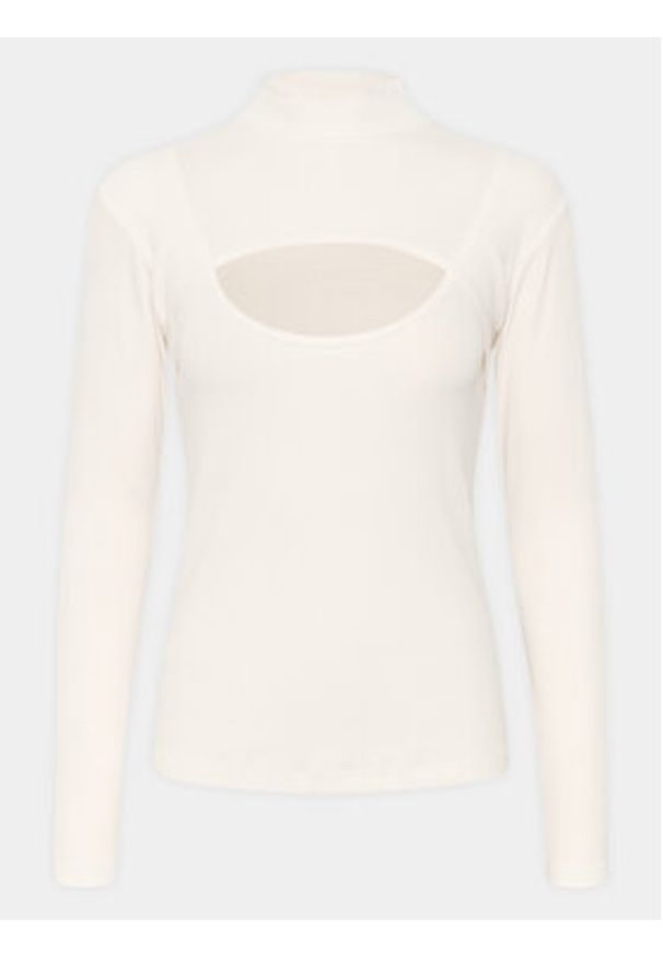 Karen by Simonsen Bluzka Mandarina 10104770 Écru Regular Fit. Materiał: bawełna