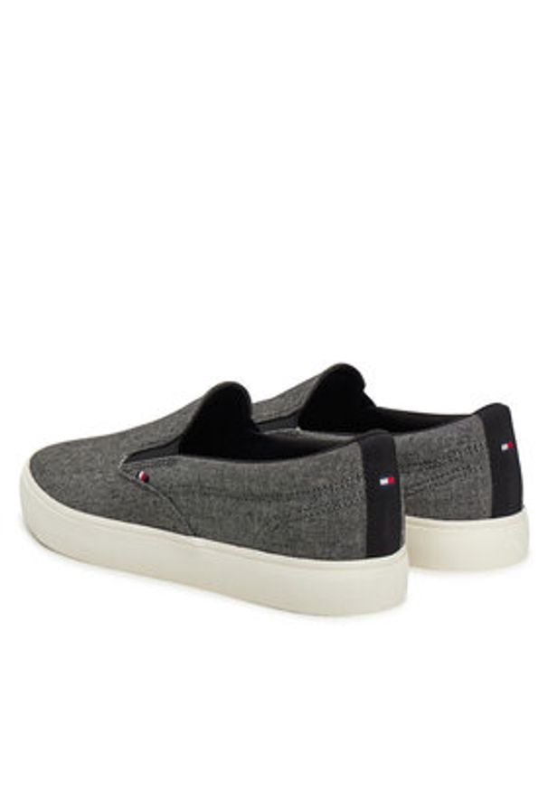 TOMMY HILFIGER - Tommy Hilfiger Tenisówki Th Hi Vulc Low Slip On Ch FM0FM05390 Szary. Zapięcie: bez zapięcia. Kolor: szary. Materiał: materiał