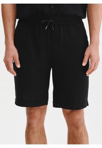 Pako Lorente - Bawełniane szorty męskie w kolorze czarnym. Okazja: na co dzień. Kolor: czarny. Materiał: bawełna. Wzór: gładki. Styl: casual #9