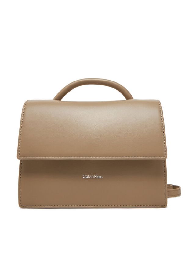 Calvin Klein Torebka Ck Linn Top Handle Crossbody K60K613162 Beżowy. Kolor: beżowy. Materiał: skórzane