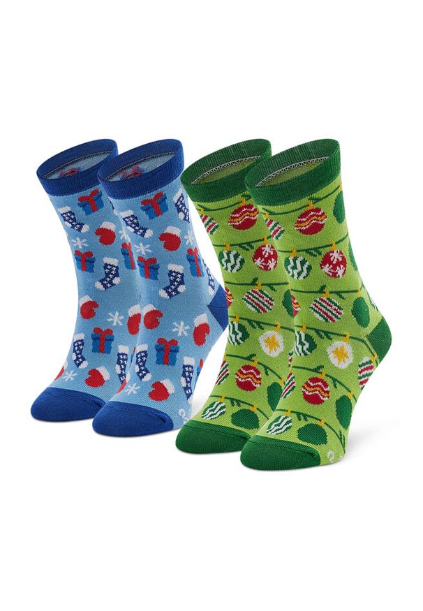Zestaw 2 par wysokich skarpet dziecięcych Rainbow Socks. Wzór: kolorowy