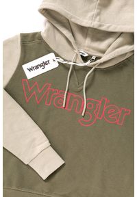 Wrangler - BLUZA WRANGLER DAMSKA KABEL HOODIE DUSTY OLIVE W6078HQ45 112130447. Typ kołnierza: kaptur #3