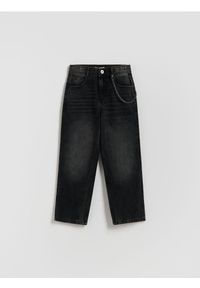 Reserved - Jeansy baggy z łańcuchem - czarny. Kolor: czarny #1