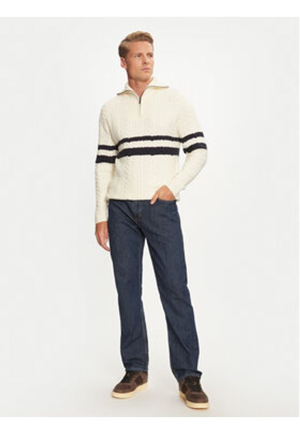 Guess Sweter M4BR12 Z3HA2 Écru Regular Fit. Materiał: syntetyk