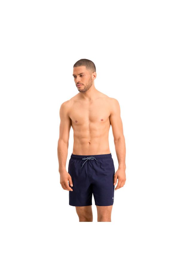 Puma - Kąpielówki Męskie Średnie Długie Granatowe. Kolor: czerwony, niebieski, wielokolorowy. Materiał: poliester. Długość: długie